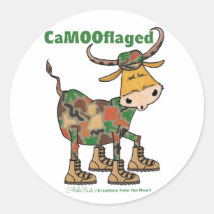 Adesivo Redondo Camouflauge Bull