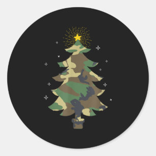Adesivo Redondo Camoufline Árvore de Natal Camo Impressão Natal Tr