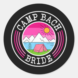 Adesivo Redondo Camp Bach Bride Bridesmaid Retro Camping Bachelore