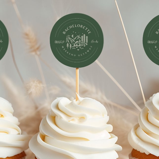 Adesivo Redondo Camp Bachelorette Weekend Itinerário (Criador carregado)