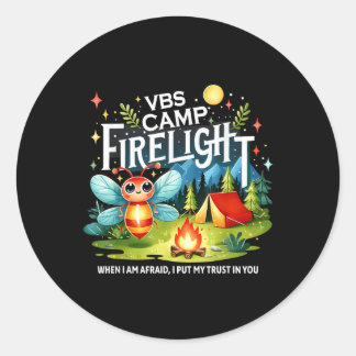 Adesivo Redondo Camp Firelight Vbs Férias De Camp Bíblia Incêndio 
