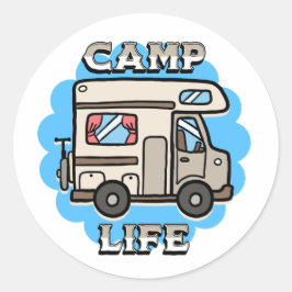 Adesivo Redondo Camp Life | Retro Camper