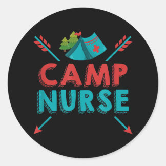 Adesivo Redondo Camp Nurse Nursing RN Appreciation Camping