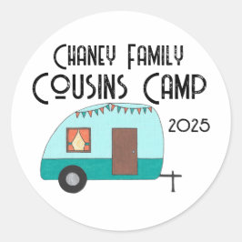Adesivo Redondo Camp Retro Camp Cousins