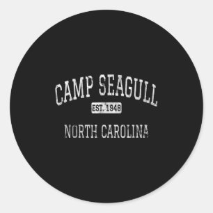 Adesivo Redondo Camp Seagull North Carolina Nc Vintage