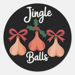 Adesivo Redondo Campainhas Adulto Humor Sarcástico Natal 