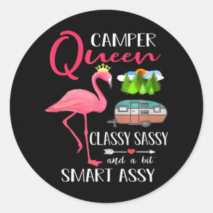 Adesivo Redondo Campanha de Camper Queen Classy Sassy Smart Assy