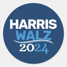 Adesivo Redondo Campanha de Kamala Harris Tim Walz 2024