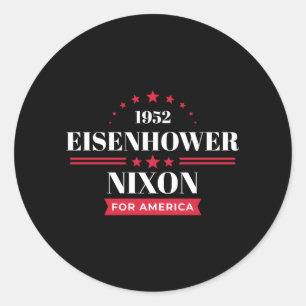 Adesivo Redondo Campanha Eisenhower Nixon Ike 1952