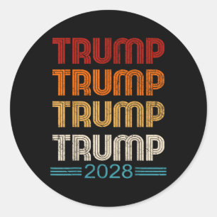 Adesivo Redondo Campanha eleitoral do Presidente Trump 2028 Donald