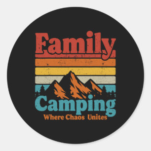 Adesivo Redondo Campanha Familiar Camping Chaos Une a Feliz Campan