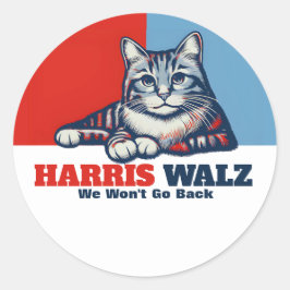 Adesivo Redondo Campanha Harris Walz