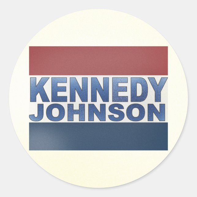 Adesivo Redondo Campanha Kennedy Johnson (Frente)