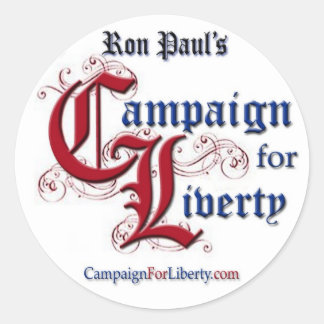 Adesivo Redondo Campanha Pela Liberty Lapel Sticker RON PAUL