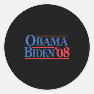 Adesivo Redondo Campanha Retro Distestido Vintage Obama Biden 08