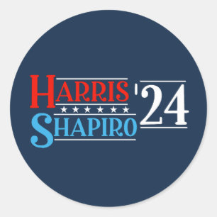 Adesivo Redondo Campanha Retro Harris Shapiro 2024