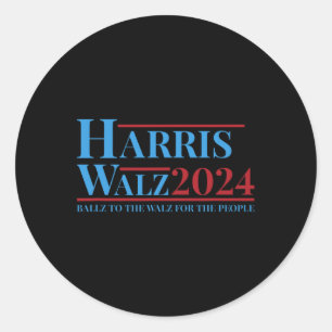 Adesivo Redondo Campanha Walz 2024 Kamala Harris Tim Walz Engraçad