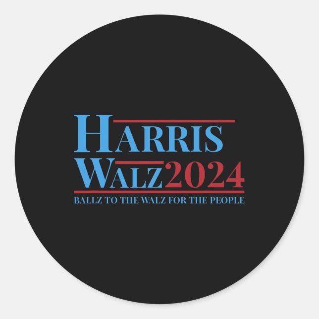 Adesivo Redondo Campanha Walz 2024 Kamala Harris Tim Walz Engraçad (Frente)