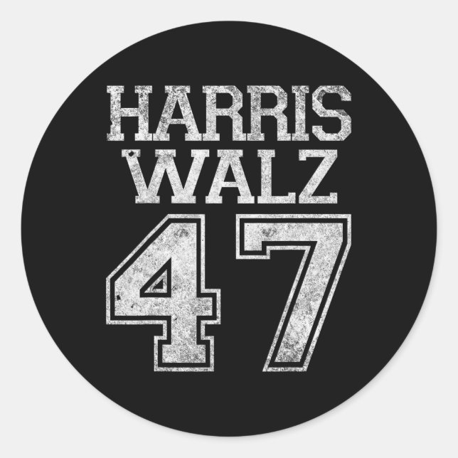 Adesivo Redondo Campanha Walz 2024 Para O Presidente Harris Waltz  (Frente)