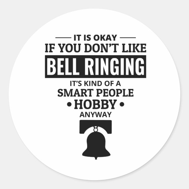 Adesivo Redondo Campanologia Bell Ringer Bell Ting Bells Torre (Frente)