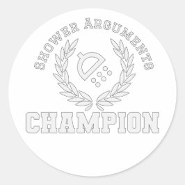 Adesivo Redondo Campeão de Argumentos do chá