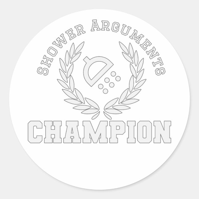Adesivo Redondo Campeão de Argumentos do chá (Frente)