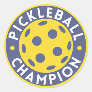 Adesivo Redondo Campeão de Pickleball