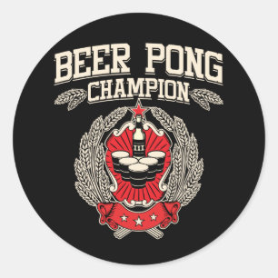 Adesivo Redondo Campeão de Pong da cerveja