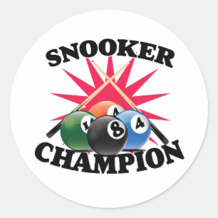 Adesivo Redondo Campeão de Snooker 