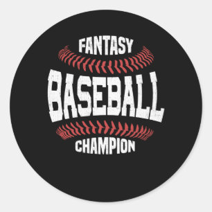 Adesivo Redondo Campeão do basebol da fantasia