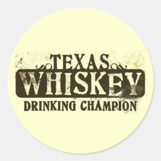 Adesivo Redondo Campeão do Bebendo Whiskey do Texas