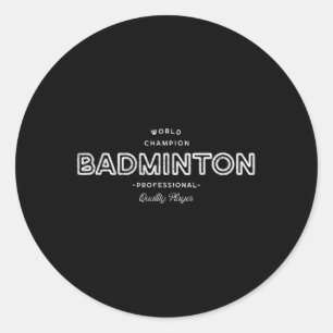 Adesivo Redondo Campeão Mundial Retro de Badminton Profissional