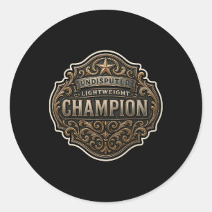 Adesivo Redondo Campeão Peso Leve Mma Boxe Kickboxing Champ B