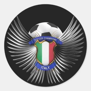 Adesivo Redondo Campeões do futebol de Italia