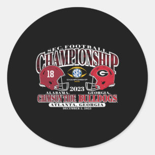Adesivo Redondo Campeonato 2023 Alabama/Georgia Futebol Black
