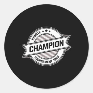 Adesivo Redondo Campeonato de Kumite Artes Marciais Kung Fu Cinema