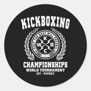 Adesivo Redondo Campeonatos de Kickboxing, Camiseta de Kickboxing,
