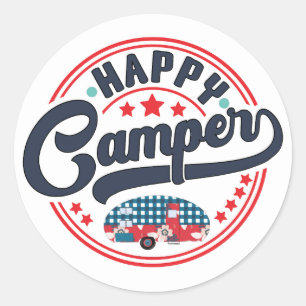 Adesivo Redondo Camper Feliz RV
