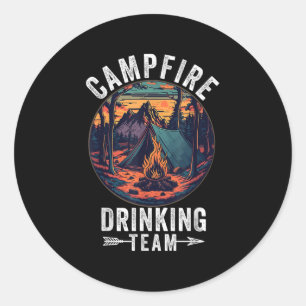 Adesivo Redondo Camper Life Bonfire Funny C