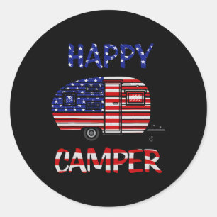 Adesivo Redondo Camper Merica American Happy Pride Flag 4° De Jul
