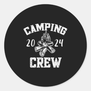 Adesivo Redondo Camper Road Trip Family Mating Group Camping Cre