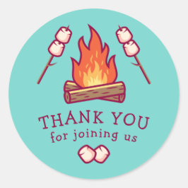 Adesivo Redondo Campfire e Marshmallow