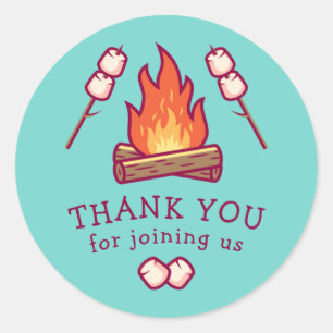 Adesivo Redondo Campfire e Marshmallow