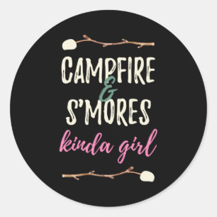 Adesivo Redondo Campfire S'Mores Kinda Camper Comida