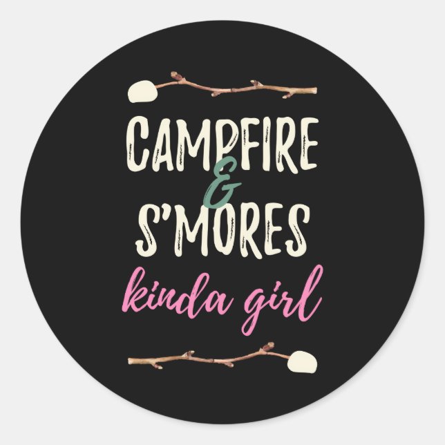 Adesivo Redondo Campfire S'Mores Kinda Camper Comida (Frente)