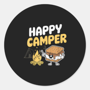 Adesivo Redondo Camping do Márshmallow da Campa Smores Kawaii Smor