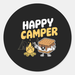 Adesivo Redondo Camping Marshmallow Camping Smores Kawaii S'mores