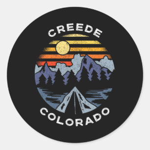 Adesivo Redondo Camping Souveni, Montanhas Creede Colorado