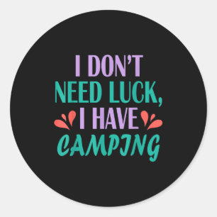 Adesivo Redondo Campingista caminhante viagem ao ar livre não prec