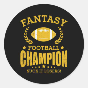 Adesivo Redondo Câmpion Campeão Fantasy Football Draft Footb